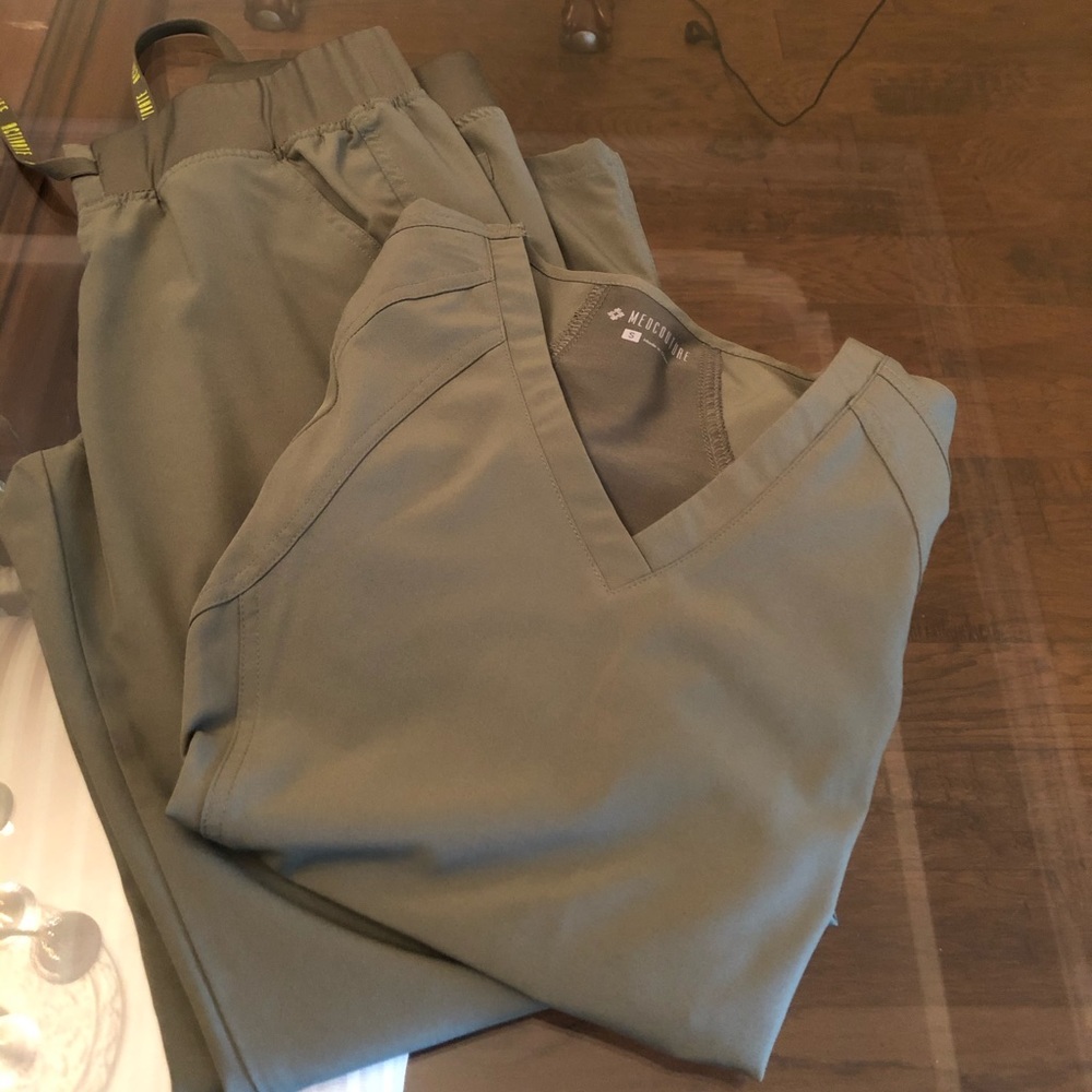 Small army green scrubs